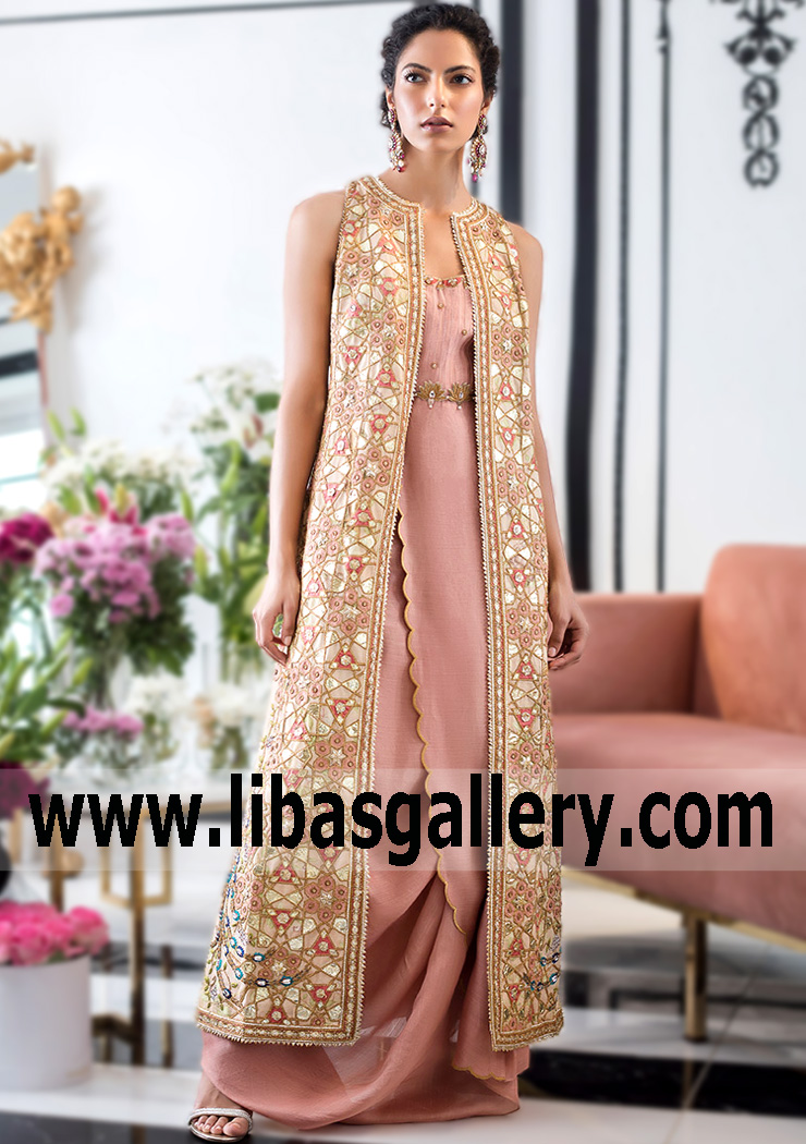 Pearl Pink Rusenna Embellished Jacket