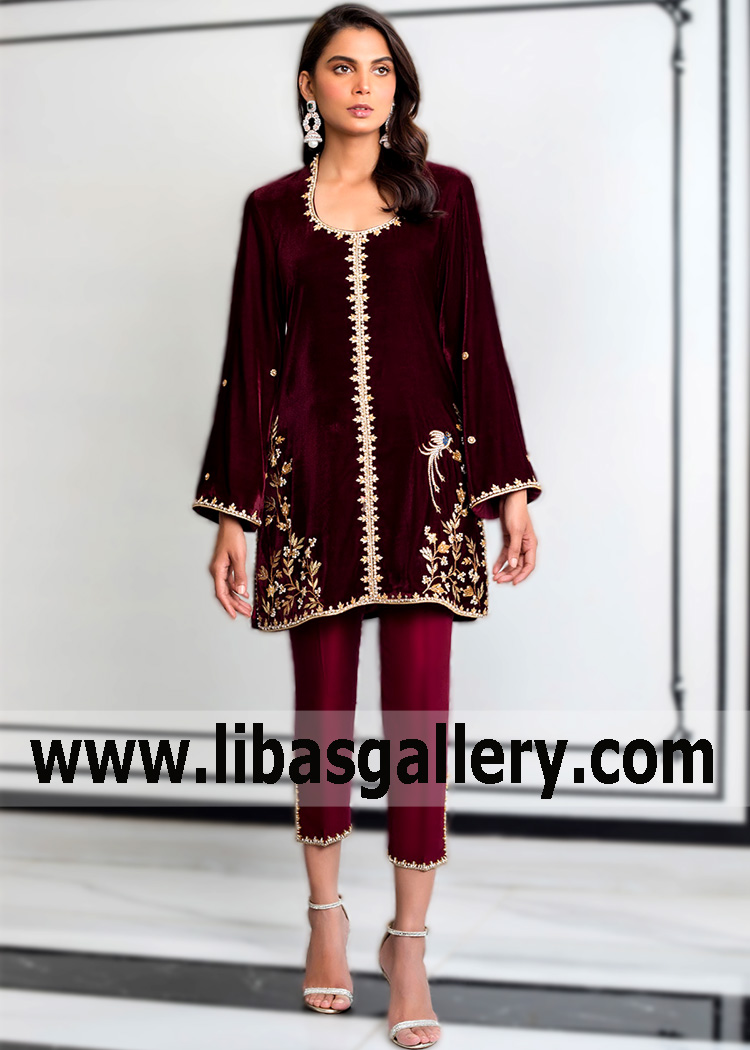 Seal Brown Maroon Effie Party Wear
