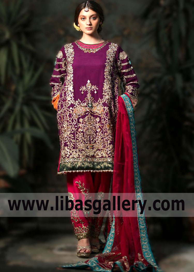Pansy Purple Medina Shalwar Kameez for All Your Memorable Occasions