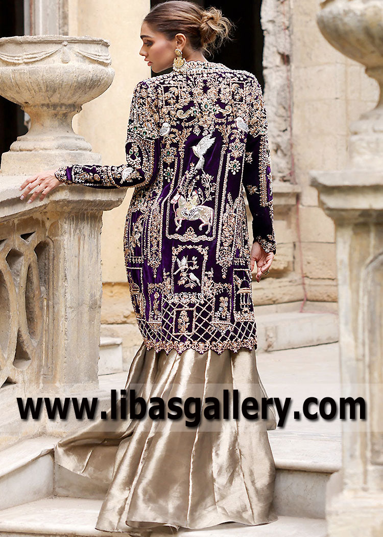 Rich Purple Laurel Embellished Jacket