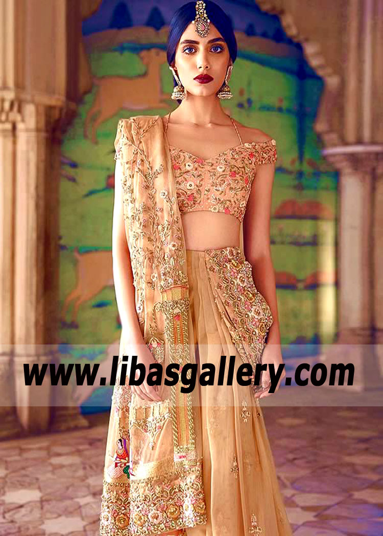 Burlywood Moher Khada Dupatta Suit