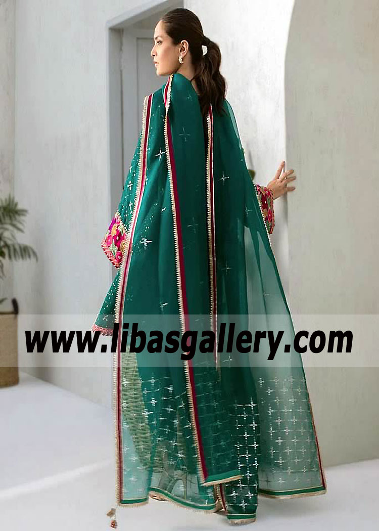 Jungle Green Jerte Party Dress for Wedding Events