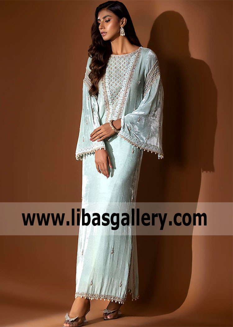 Ice Blue Santolina Wedding Guest Outfit