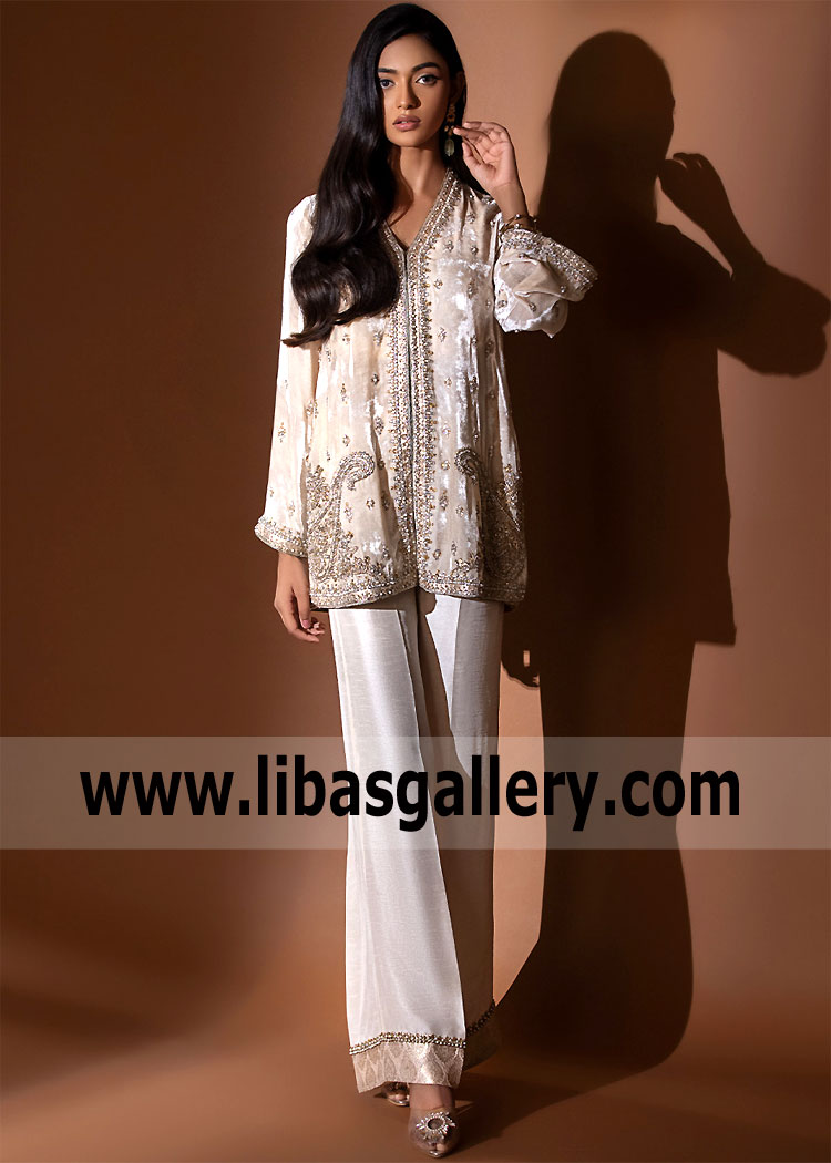 Embellished Jacket Outfit Pakistani Jacket Outfits for Wedding Bridal Party Outfits