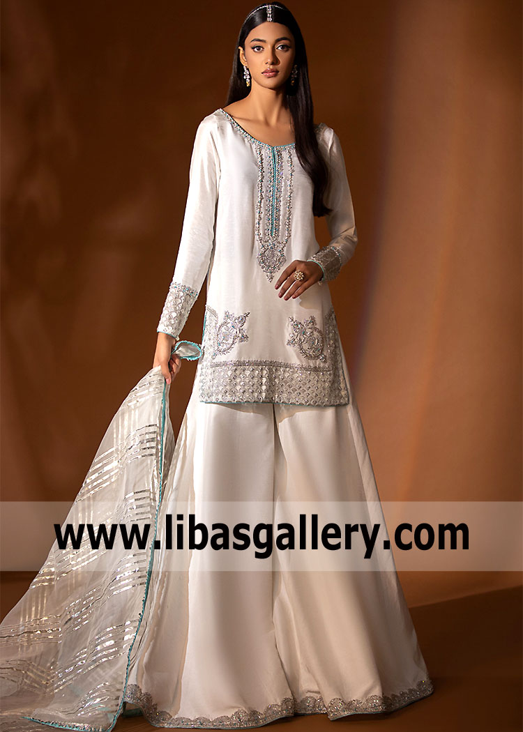 Pearl White Crinum Party Wear