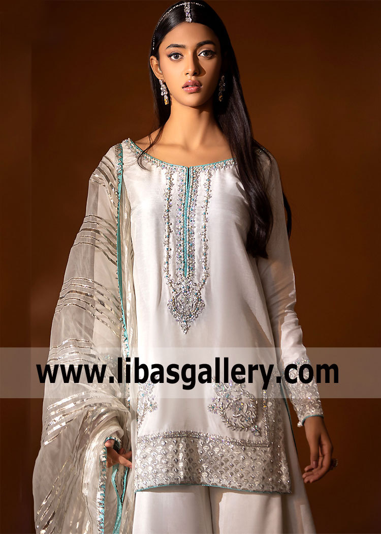 Pearl White Crinum Party Wear