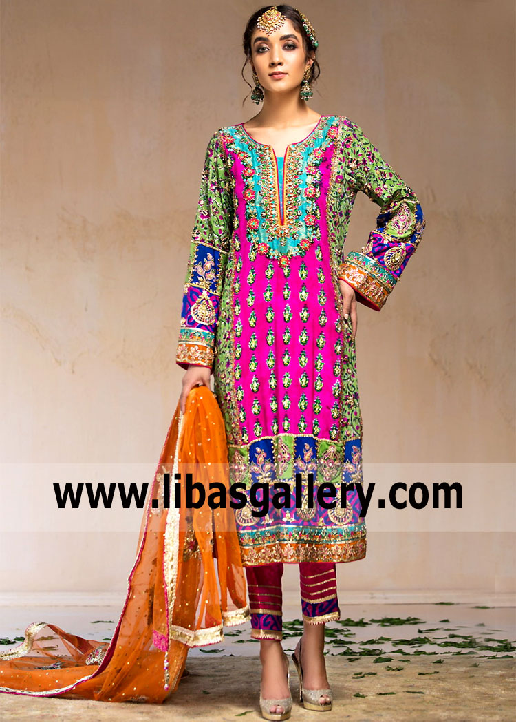 Multi Colored Woolly Formal Party Wear