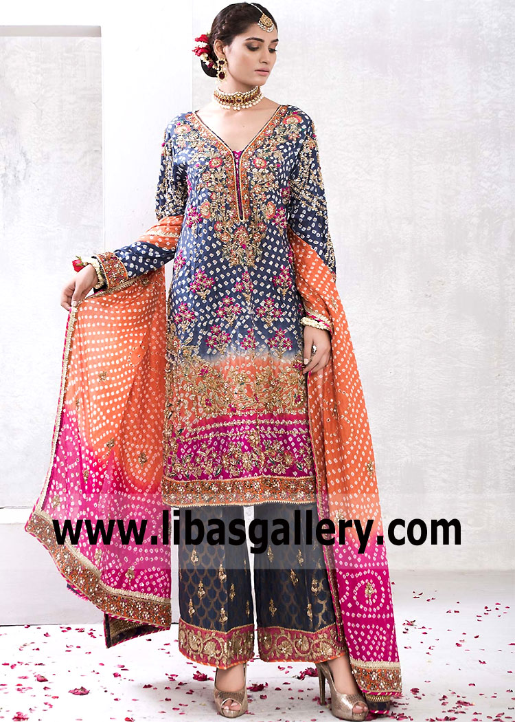 Multi Bloom Party Wear Chunri Suit