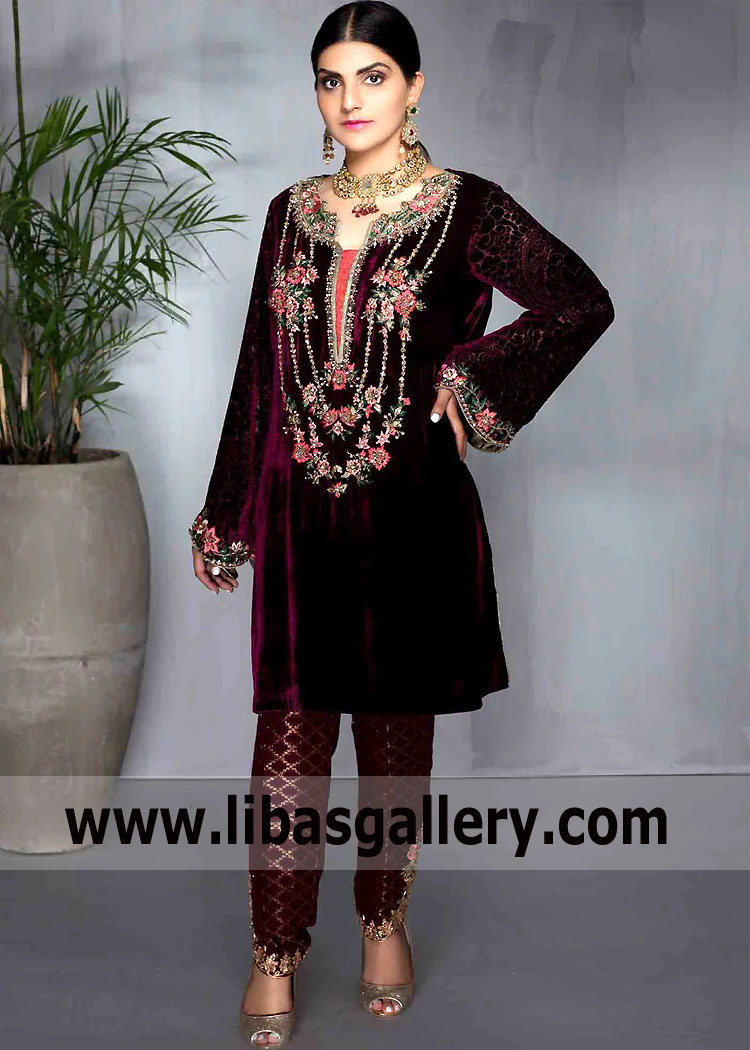 Luxurious Velvet Party Dresses Pakistan Designer Party Dresses Pakistani UK USA Canada