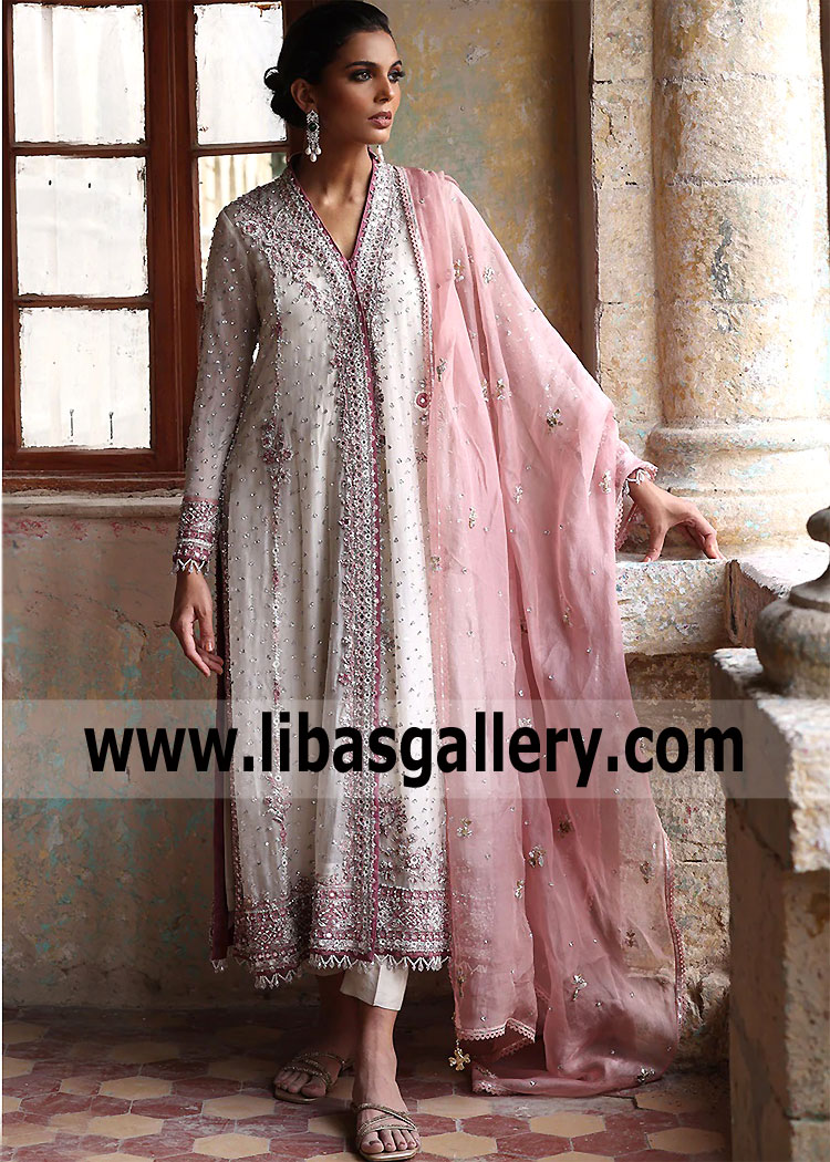 Pakistani Designer Luxury Choga Dresses 2023 | Latest Embellished Kurta Jacket Dresses for women