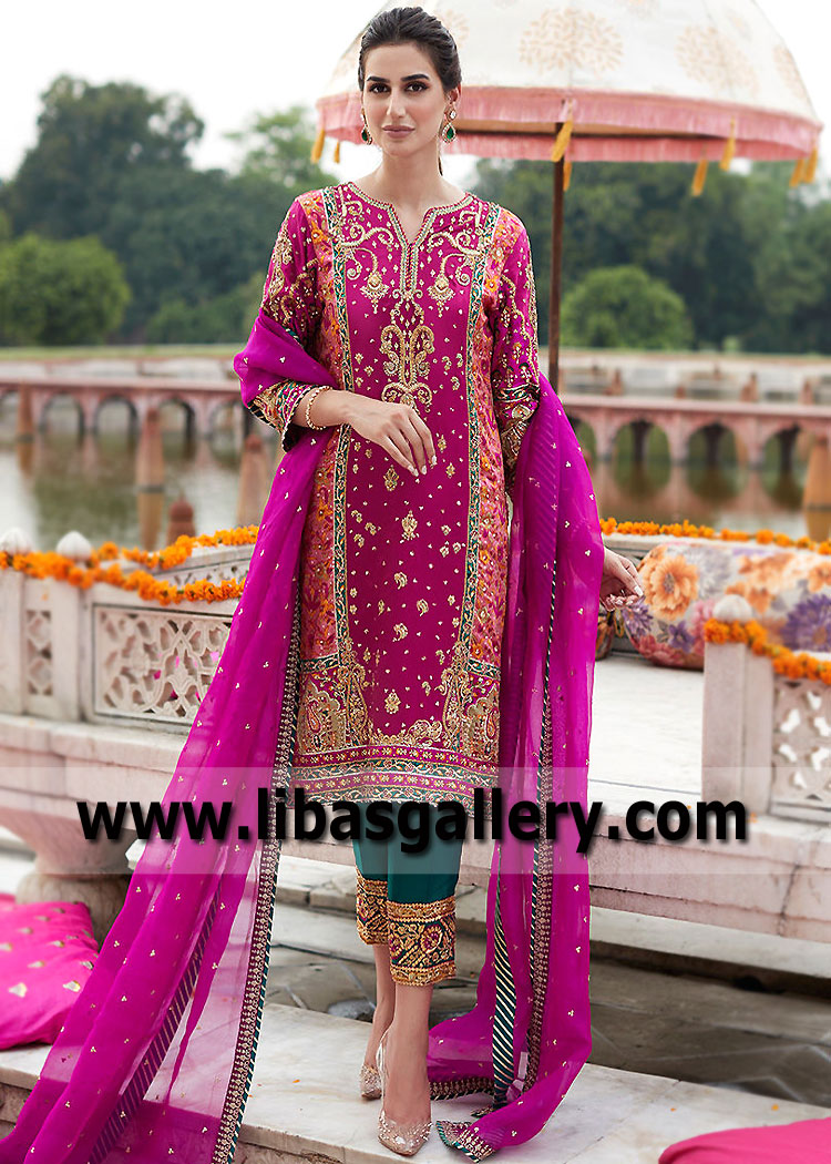 Pakistani Lehenga Style Wedding Party Dress Online 2021 – Nameera by Farooq