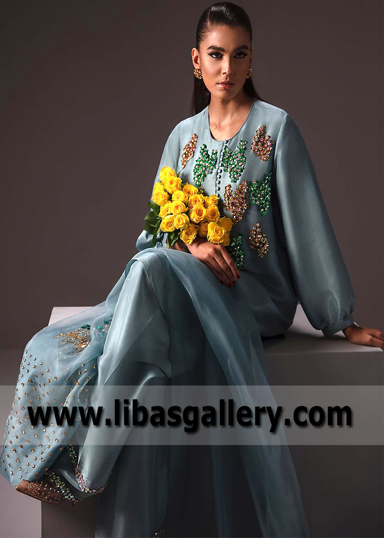 Pale Aqua Shalwar kameez Dresses Pakistan