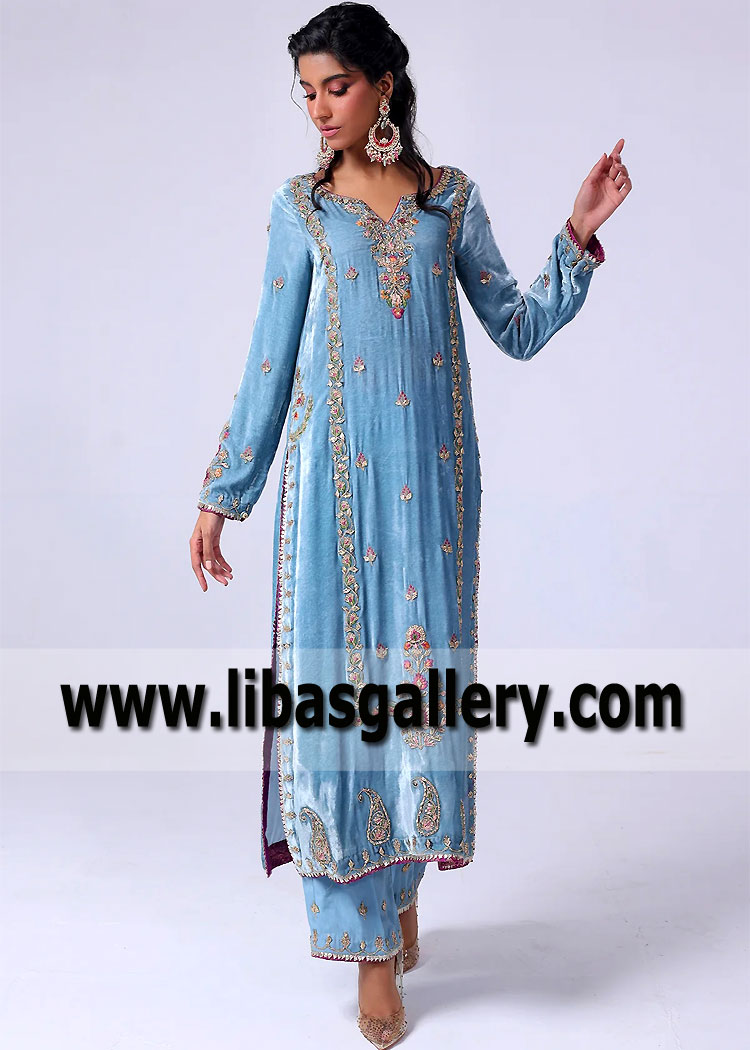 Blue Frock Stylish Party Wear Dress for Girls Online at Best Price