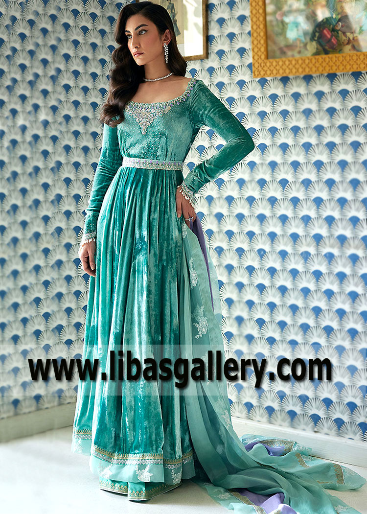 Luxury Tiffany Blue Flora Gown