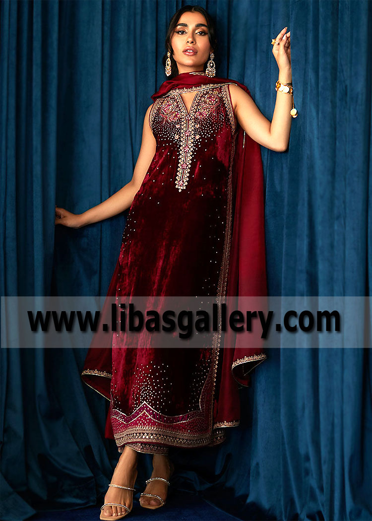 Pinterest: @pawank90 | Velvet pakistani dress, Velvet dresses outfit, Velvet  dress designs