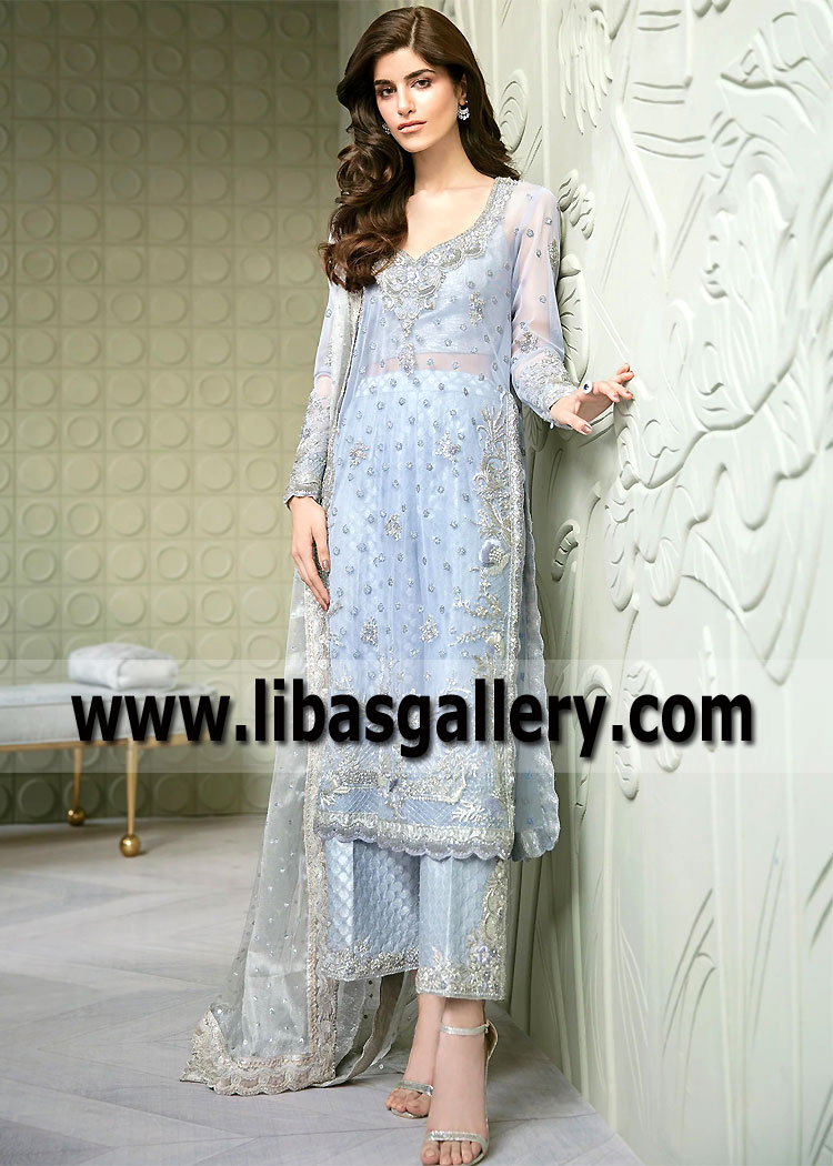 Light Periwinkle Aster Party Wear