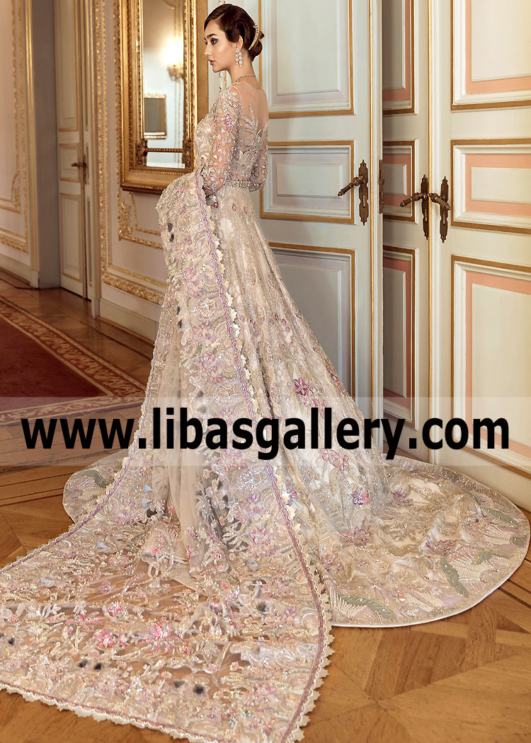 Champagne Dickinson Wedding Dress With Floor Length Gown