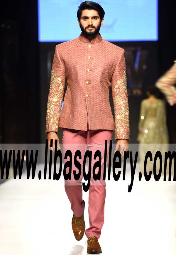 Renowned fashion label prince coat hand work for Men Bespoke embroidered prince coat with pants Tucson Arizona USA