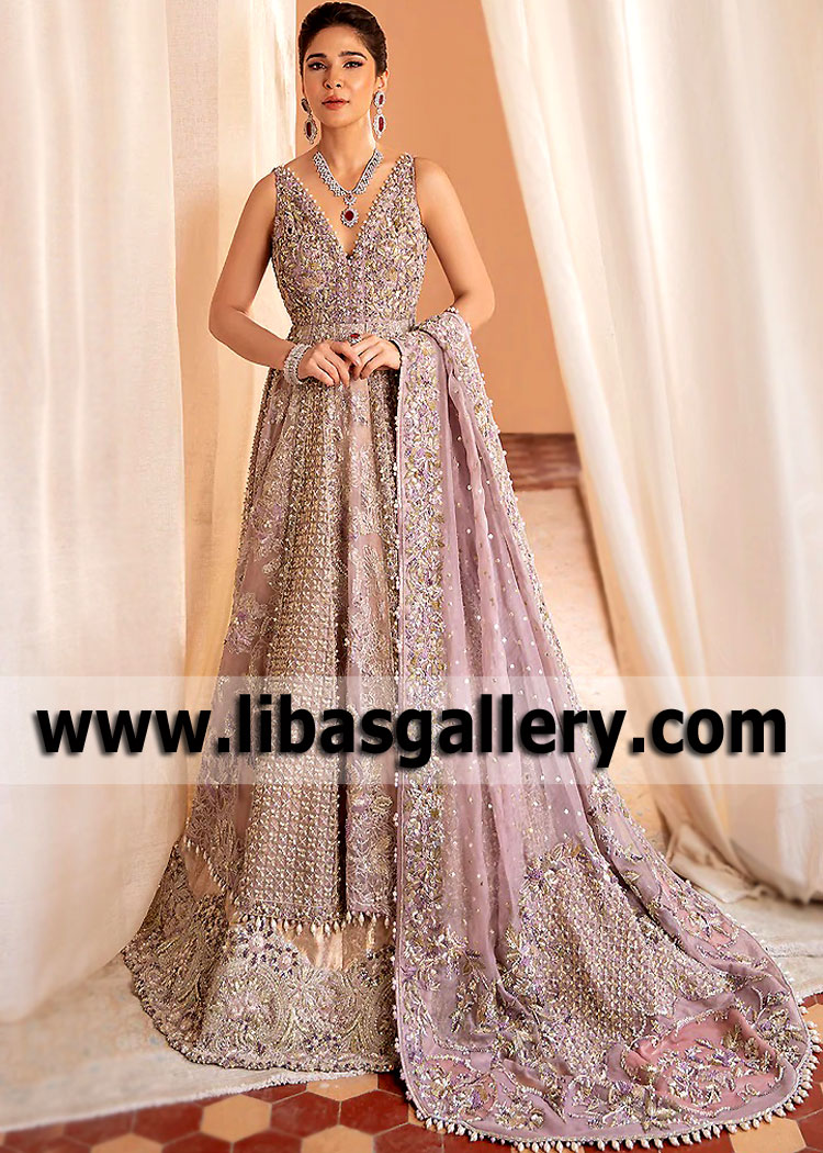 Luxurious Lilac Iris Bridal Maxi Dress
