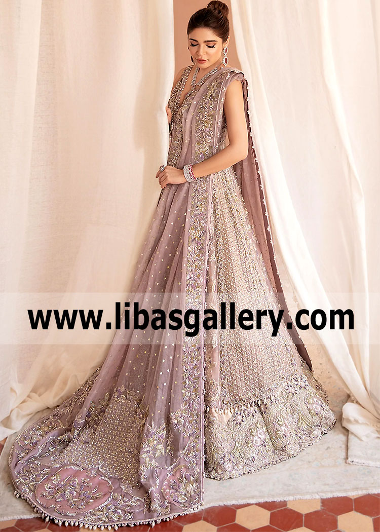 Luxurious Lilac Iris Bridal Maxi Dress