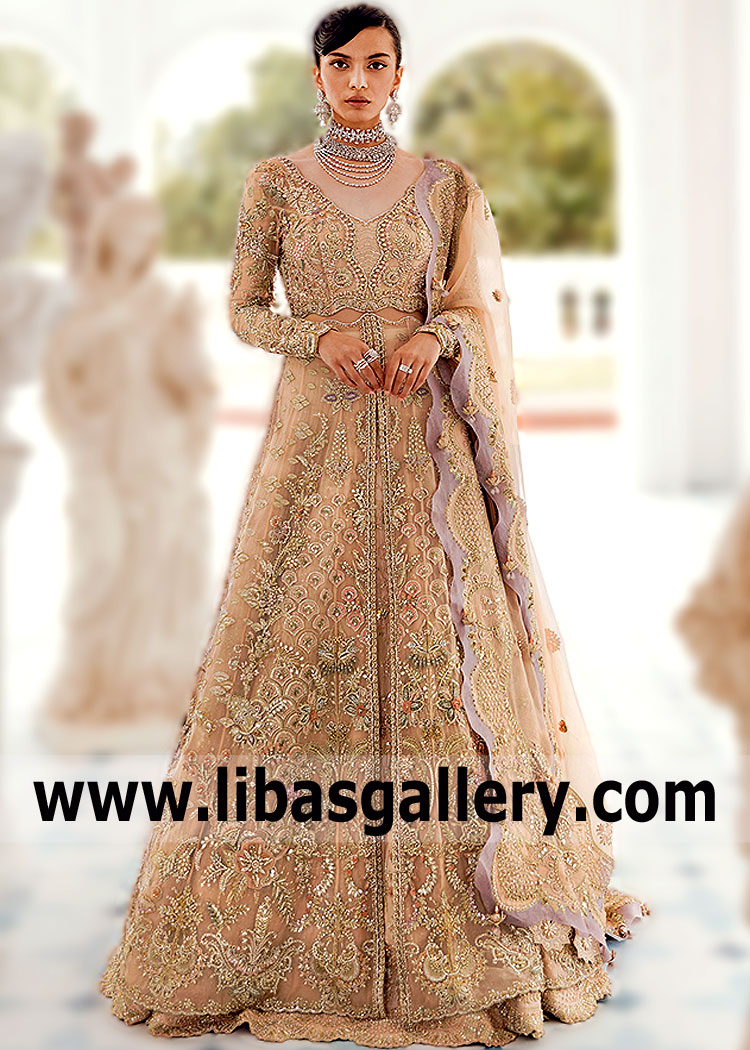 Latest Pakistani Bridal Maxi for Walima UK USA Canada Suffuse Bridal Maxi for Reception