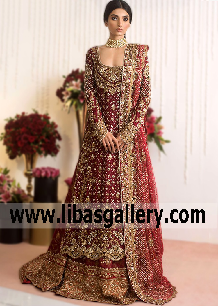 Pakistani Wedding Dresses for Barat Dallas Texas USA Sania Maskatiya Bridal Lehenga for Barat