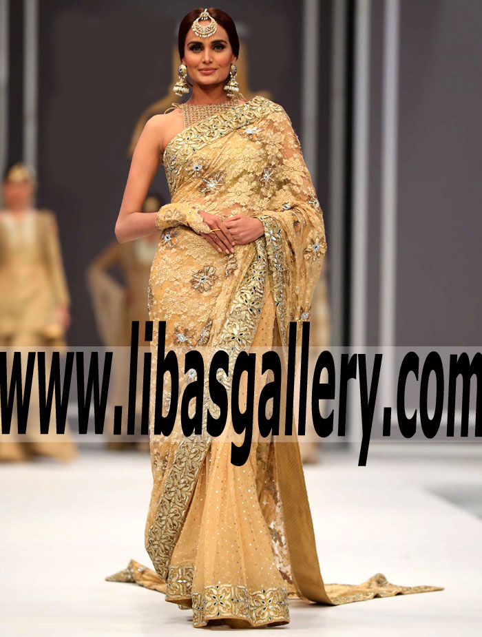 Gorgeous Special Occasion WEDDING SAREE with Beautiful Embellishments for Newlyweds