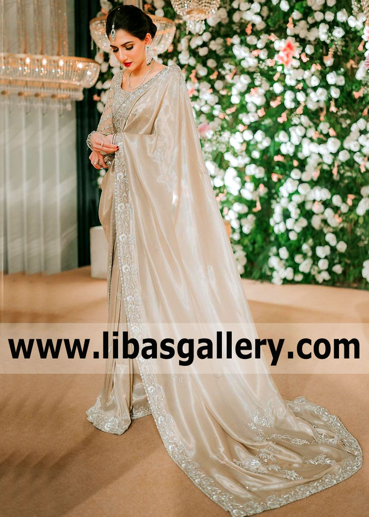 Pakistani Wedding Guest Saree, Buy Wedding Bridal Saree Dresses UK USA Canada Australia