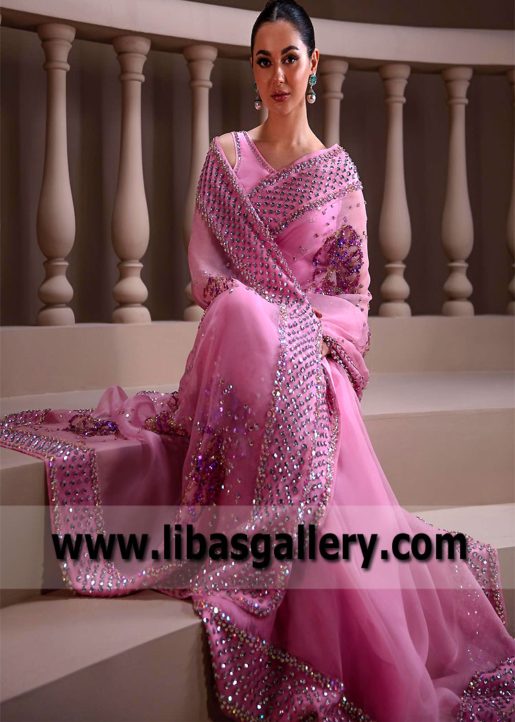 Persian Pink Fleur Saree Wedding Dress
