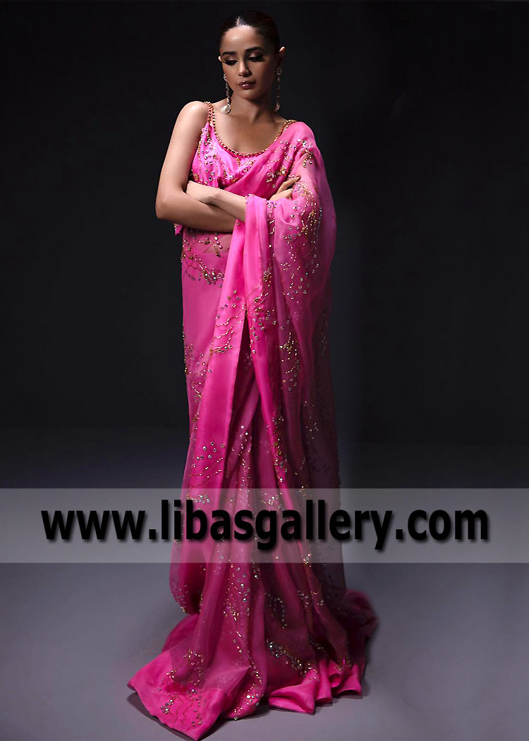 Designer Bridal Saree UK USA Canada Australia Pakistani Wedding Party Wear Saree Online Shop