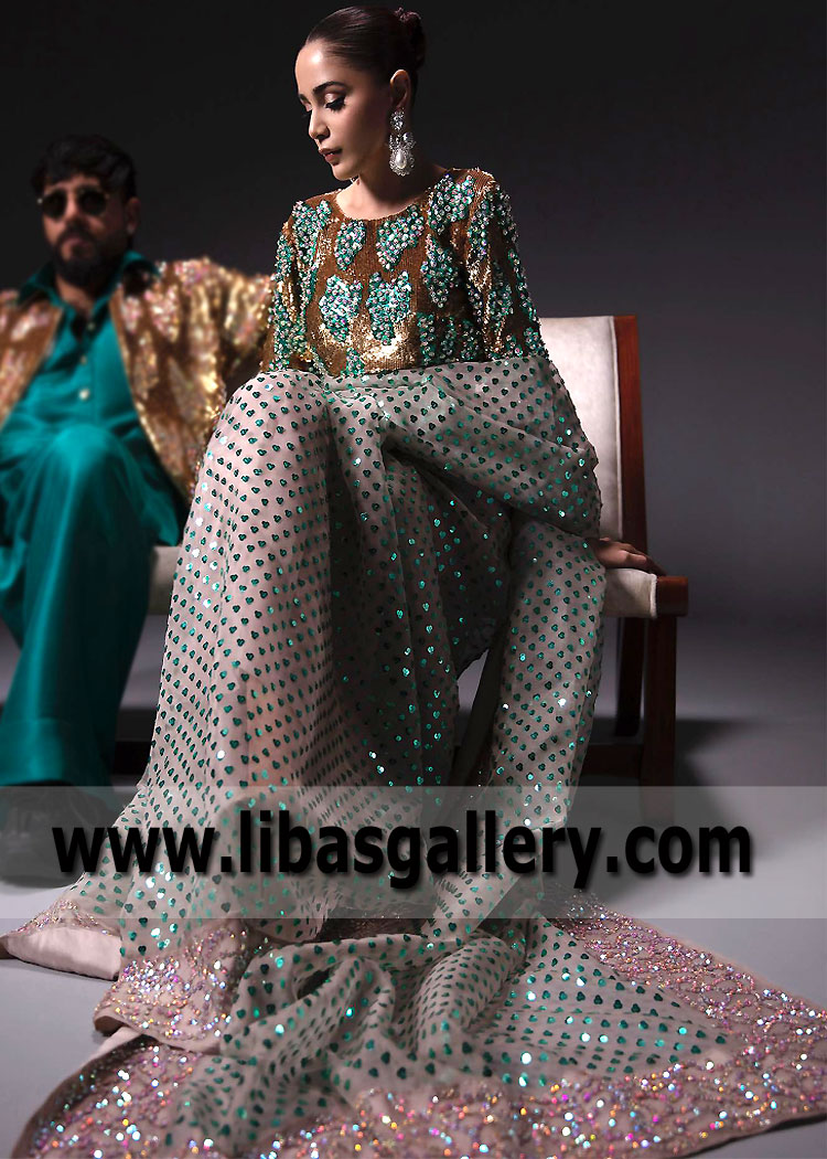 Pakistani Designer Wedding Saree Seattle Washington USA Luxury Womenswear Bridal Saree Collection