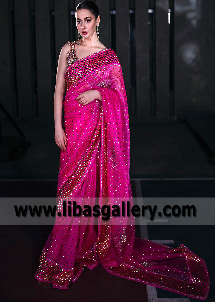 Pakistani Bridal Saree Wedding Saree Croydon England UK Luxury Womenswear Bridal Saree