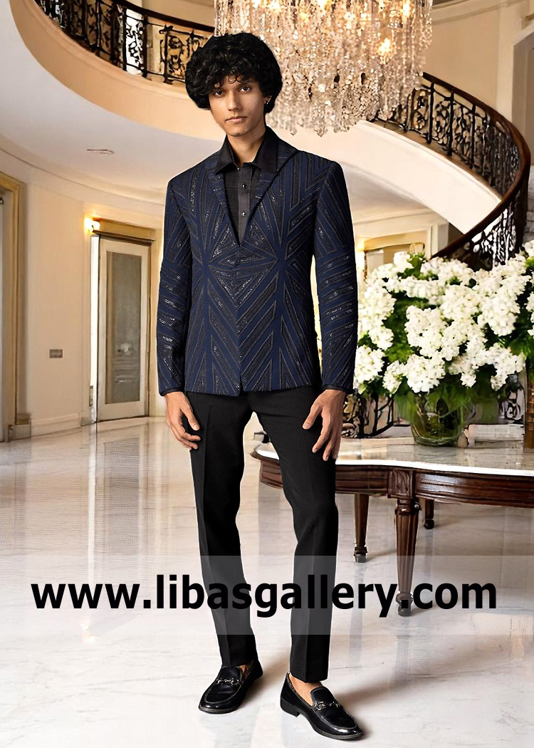 Stylish Embroidered Tuxedo Suits Pittsburgh Pennsylvannia PA USA Pakistani Designer Embroidered Tuxedo