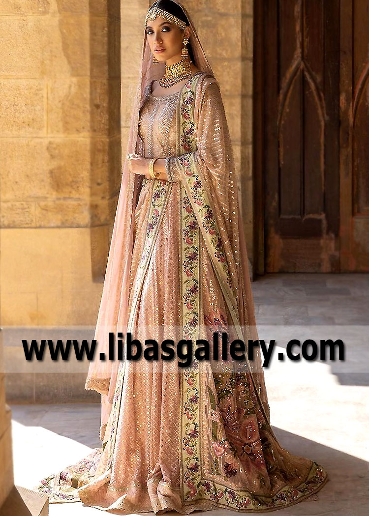 Apricot Nemesia Bridal Lehenga