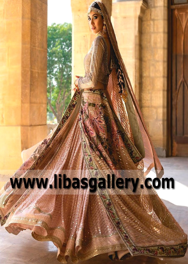 Apricot Nemesia Bridal Lehenga