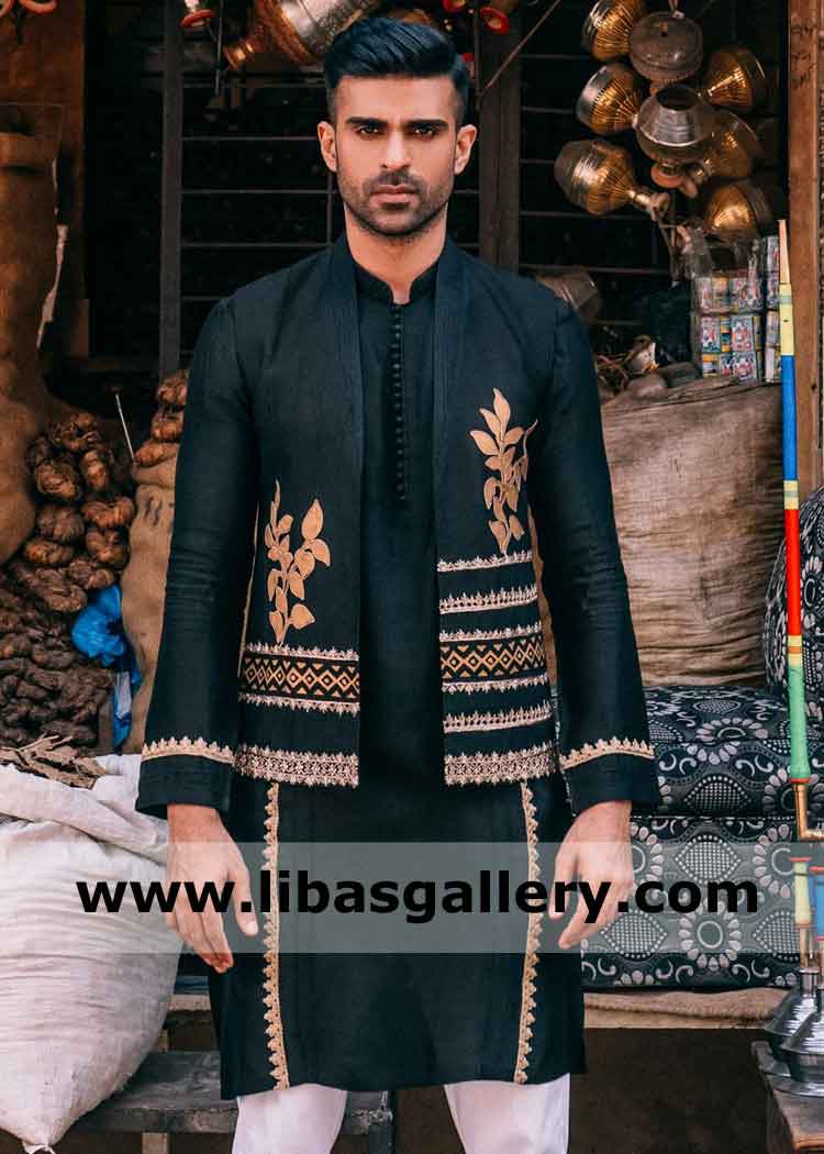 Dark shade Embroidered Waistcoat for Mehndi and Party Sessions
