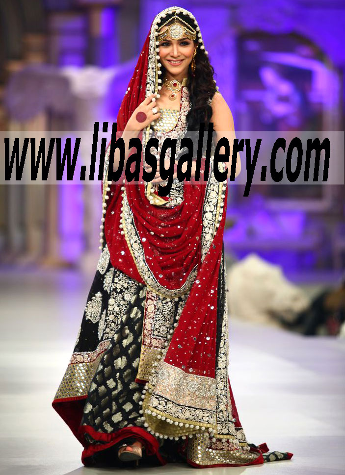 Zainab Chottani Gorgeous Bridal Wear with Sharara and Heavy Dupatta