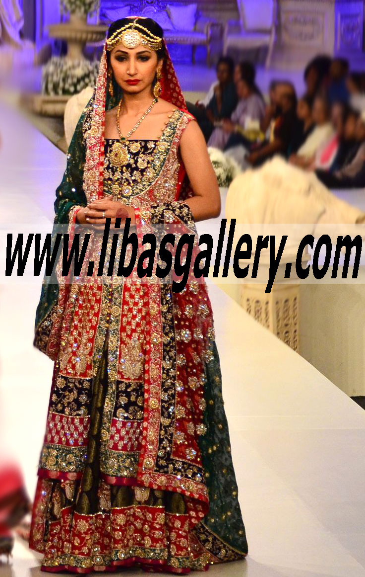 Zainab Chottani Luxurious Bridal Dress with Sharara and Heavy Dupatta