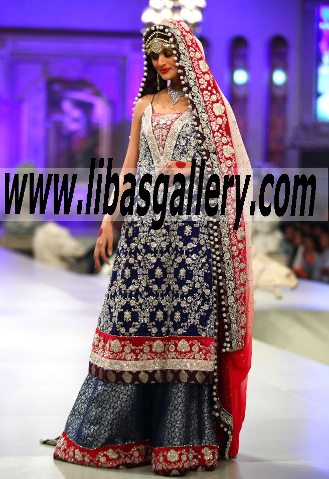 Zainab Chottani Glorious Bridal Dress with Lehenga and Heavy Dupatta