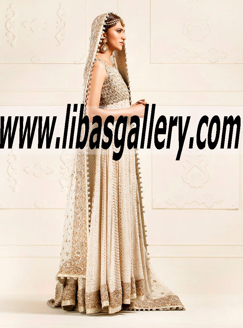 Zainab Chottani BRIDAL IN CHIKANKARI PANELED DRESS