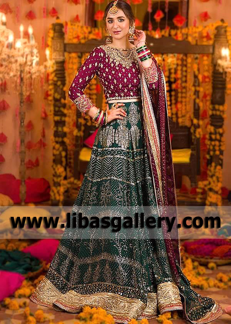 Traditional Mehendi Wedding Dresses Newcastle London UK Zainab Chottani Wedding Lehenga Dresses Pakistan