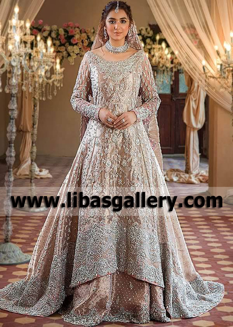 Rose Gold Magnolia Bridal Dress for Walima and Reception