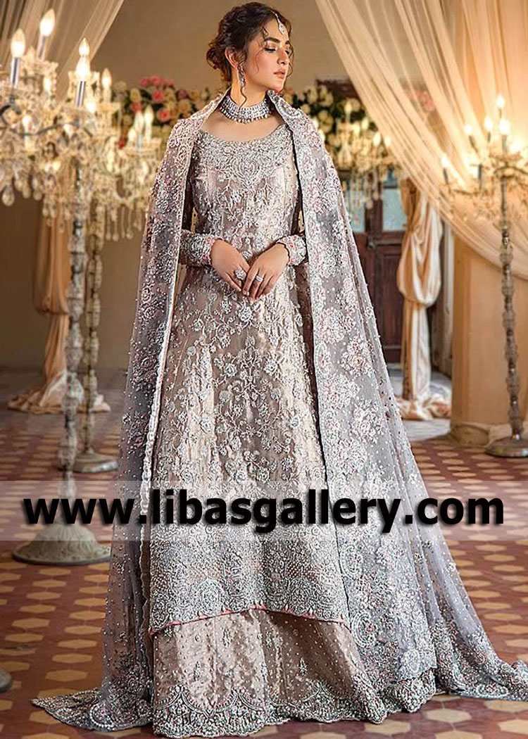 Rose Gold Magnolia Bridal Dress for Walima and Reception