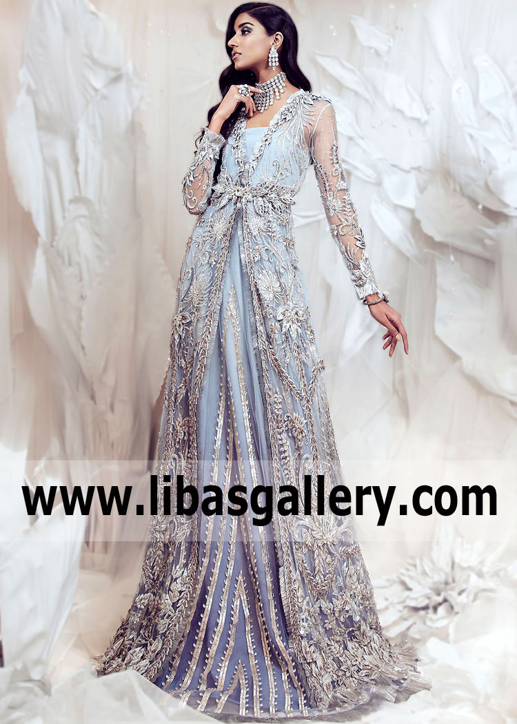 On-Trend Bridal Dresses Beverly Hills California CA USA Zamanay Valima Dresses Reception Dresses