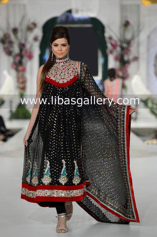 Black Zucker Anarkali Style Dress 