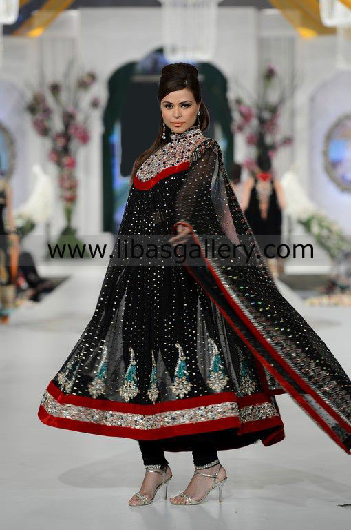 Black Zucker Anarkali Style Dress 
