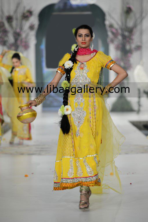 Yellow Omega Anarkali 