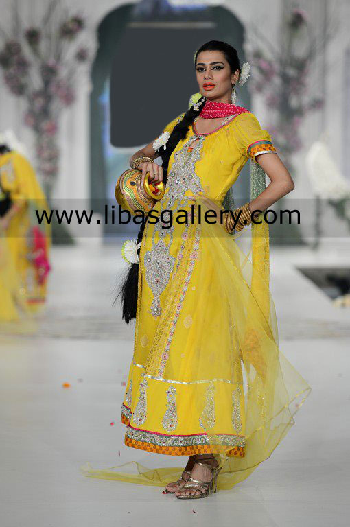 Yellow Omega Anarkali 