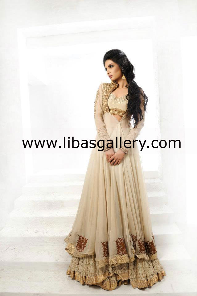 Antique Gold Abrielle Anarkali
