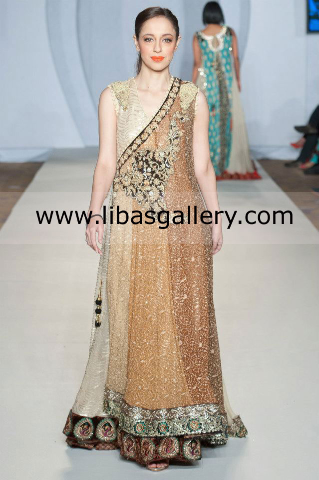 Brown Sularia Anarkali 